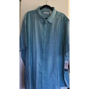 Cubavera_Linen blend_3X_Light Blue Men's Shirt_NWT